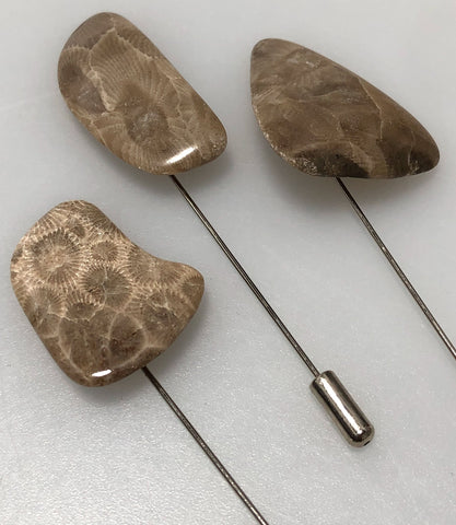 petoskey stone brooches