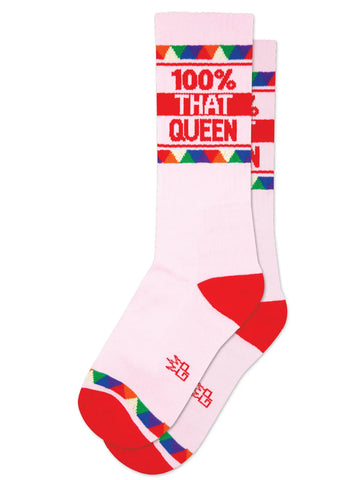 100% That Queen Gym Crew Socks, by Gumball Poodle. Made in USA!