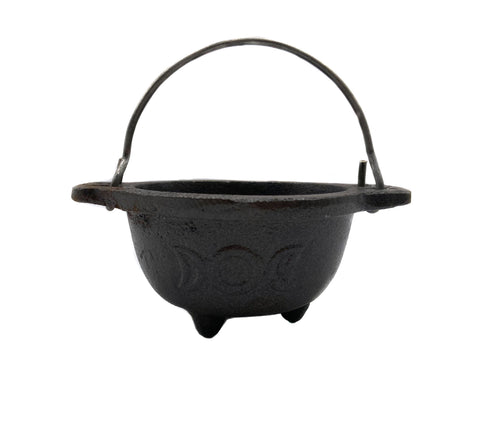 3inch triple moon cast iron cauldron