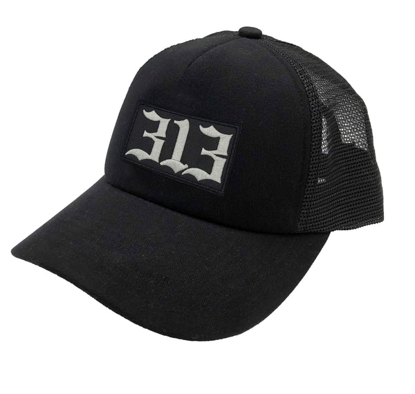 アメリカ製 OLDE ENGLISH キャップ 313-black-curved-bill-trucker-