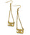 Gold plated stainless, 313 Dangle Earrings, Detroit Area Code Block Script Chain Drop Earrings