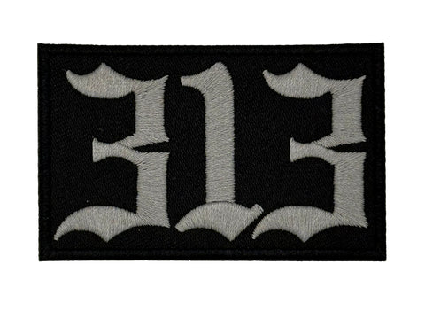 313 Patch, Iron-on Detroit Area Code Embroidered Patch