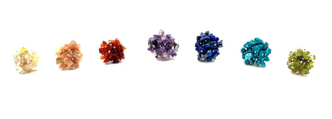 Chip Crystal Stainless Steel Adjustable Rings, by Anju. Handmade Fair Trade Jewelry