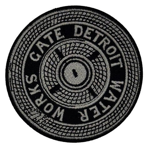Detroit Manhole Cover Iron-on Embroidered Patch, Tire