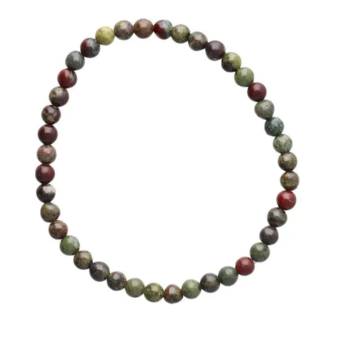 Dragon Skin Bead Bracelet, Stone Beaded Mala Stretch Bracelet