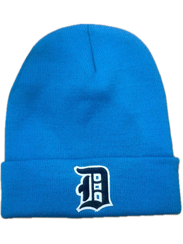 Detroit Old English D Patch Beanie Cap - Hawaiian Blue