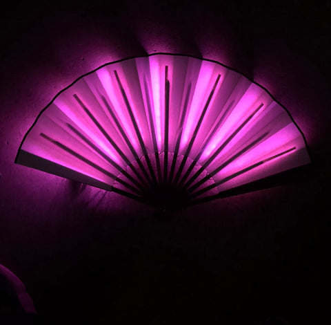 Bright Pink LED Fan, Light-Up Rave Fans