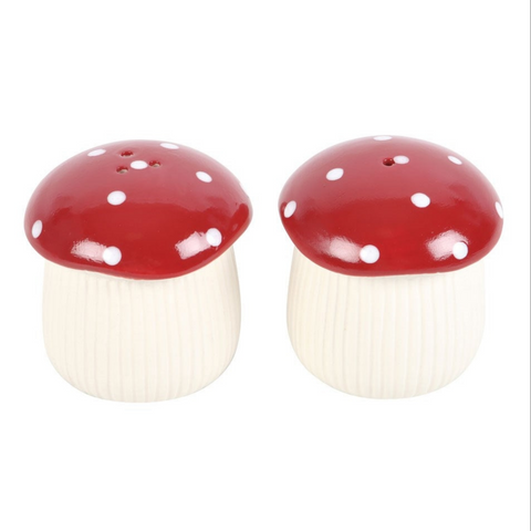 Mushroom Salt and Pepper Shakers, Ceramic S&P Set, Salt and Pepper Set