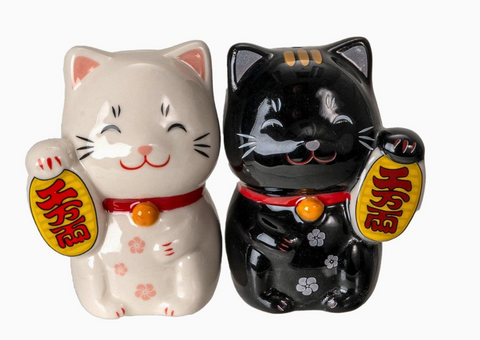 Lucky Cat Salt and Pepper Shaker Set