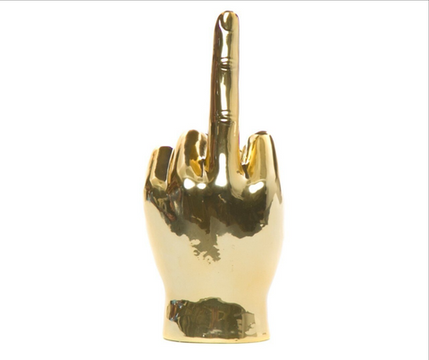 Gold Ceramic Middle Finger