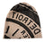 beige with black print, Manhole Cover Slouchy Cotton Beanie Cap, Spirit of Detroit