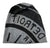 Light grey with black print, Manhole Cover Slouchy Cotton Beanie Cap, Spirit of Detroit