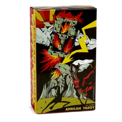 The African Cubist Tarot Deck, deck of 78 cards, on white background