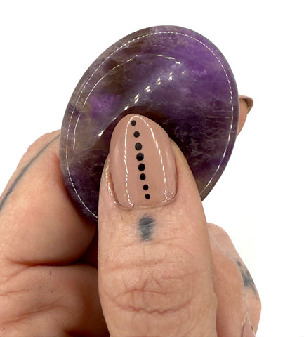 Amethyst Worry Stones, Polished Purple Fidget Stone, Relaxing Calming Stone