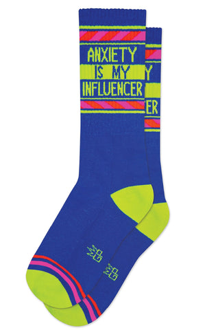 Anxiety is my Influencer socks, By Gumball Poodle. Made in USA!