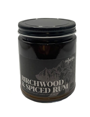 birchwood and spiced rum soy wax candle