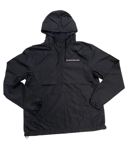 Detroiters Only Windbreaker, Hooded Wind Breaker Jacket. Choose from Black or Army Green! 80s Logo Parody
