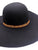 Black Wool Wide Brim Hat with Western Style Band, Floppy Black Wool Hat.