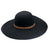Black Wool Wide Brim Hat with Western Style Band, Floppy Black Wool Hat.