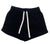 French Terry Manhole Cover Shorts, Black - Spirit of Detroit Print