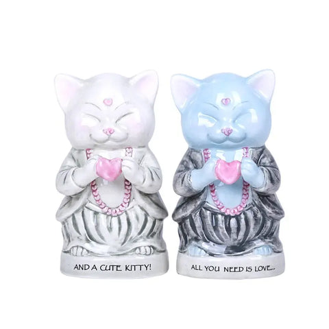 Buddha Monk Cat Salt & Pepper Shakers