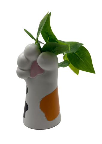 Ceramic Kitty Cat Paw Planter, Choose from Calico or Ginger Tabby!