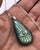 Labradorite Carved Evil Eye Stone Pendant Necklace, Sterling Silver. Medium or Large