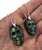 Labradorite Carved Skull Stone Pendant Necklace, Sterling Silver. Human hand for scale