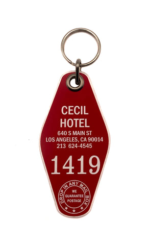 Hotel Cecil, Los Angeles Crime Scene Motel Style Keychain