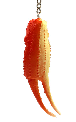 King Crab Keychain - realistic crab claw key fob / zipper pull / bag charm