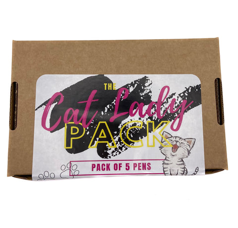 5 pack crazy cat lady pens
