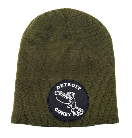 Detroit Coney Rat Skullcap Brimless Beanie Cap - olive green