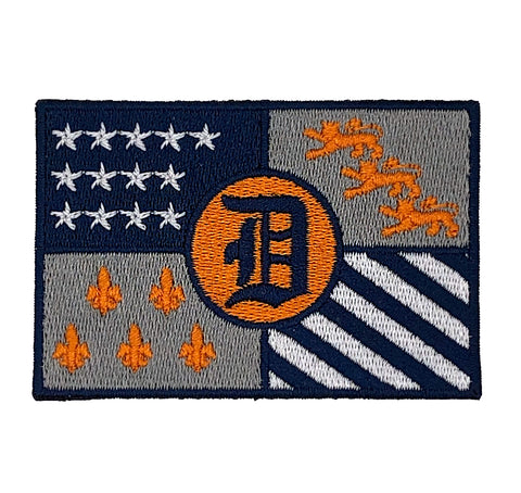 Gameday Detroit Flag Inspired Patches - Detroit Football & Baseball Team Fan Iron-on Embroidered Patch