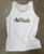 Detroit Pride Unisex Tank Top. Rhythm & Progress Rainbow Flag white tank top