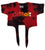 Detroit Rhythm Composer Keyhole Cropped T-Shirt, Red & Black Tie Dye