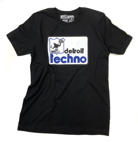 Detroit Techno - Fun Police T-Shirt! Black Shirt, DPD Old Logo Parody