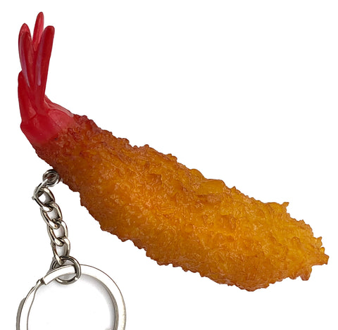 Tempura Shrimp Keychain, Realistic Fried Shrimp Key Fob / Zipper pull