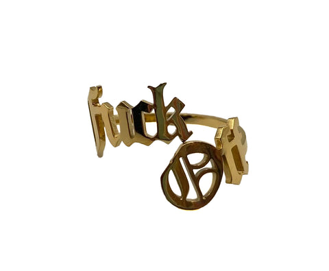 Old English Fuck Off Adjustable Rings, Tiny Fuck Off Ring