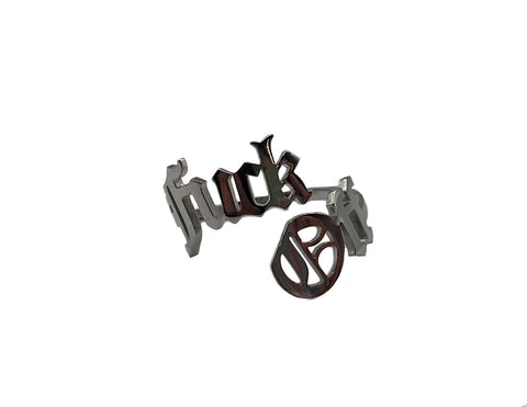 Old English Fuck Off Adjustable Rings, Tiny Fuck Off Ring