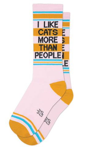 I Like Cats More Than People Socks, By Gumball Poodle. Made in USA!