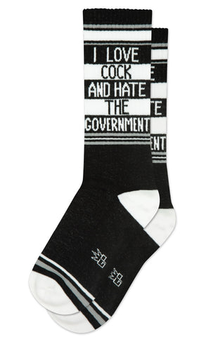 I Love Cock And Hate The Government Socks, By Gumball Poodle. Made in USA!