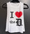 I Love the D Tank Top. I ❤️ the D, Detroit Cropped Raw Edge Racerback Tank, White