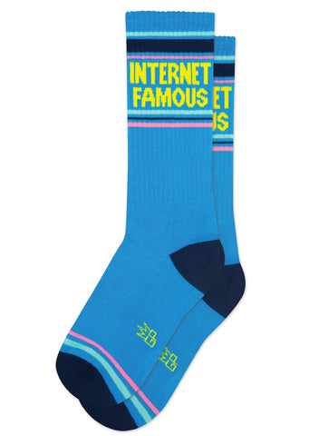 Blue "Internet Famous" Socks, By Gumball Poodle. Made in USA!
