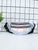 Iridescent Metallic Vinyl Fanny Pack, Waist Bag: Black, Pink, Silver
