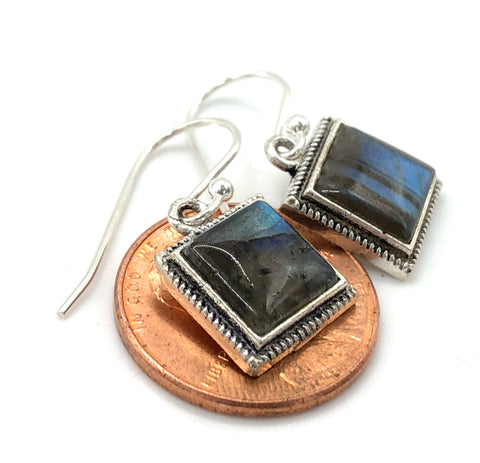 Square Labradorite Earrings