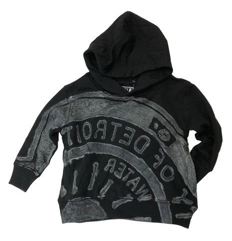Manhole Cover Pullover Hoodie, Toddler Size in black