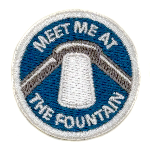Meet Me At The Fountain. Detroit Rave Scouts D-Merit Badge, 1.5" Iron-on Embroidered Patch