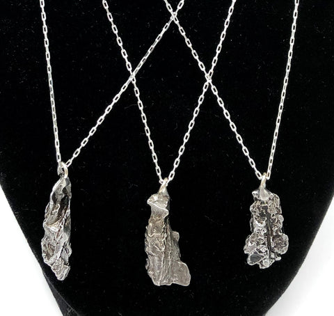 Campo del Cielo Meteorite Pendant, Sterling Silver Necklace