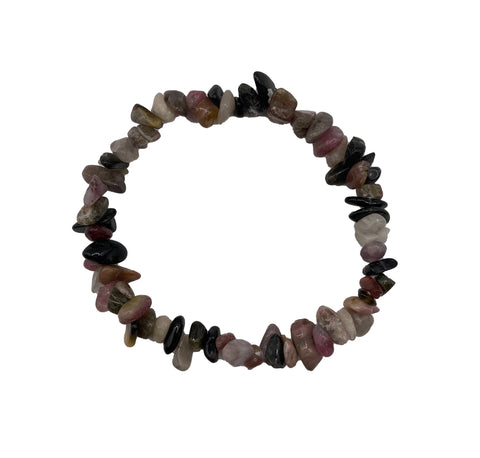 Mixed Tourmaline Chip Stretch Bracelet