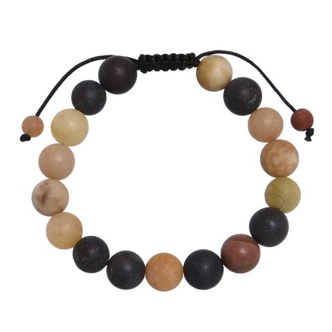 Muddy Jasper Beaded Mala Bracelet, Stretch or Macramé Styles